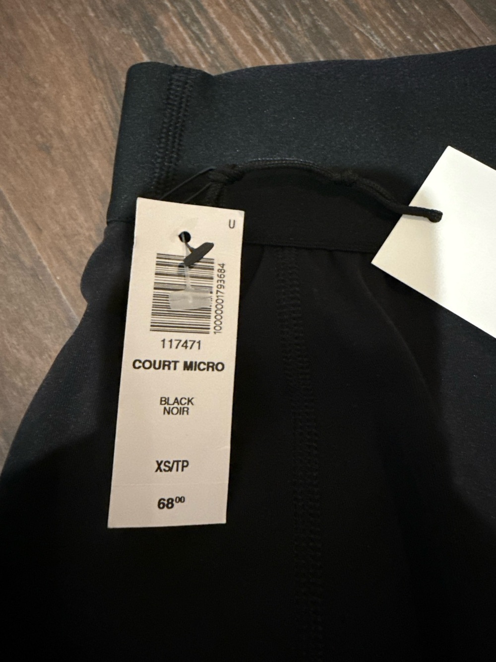 NWT Golden from Aritzia Black Court Micro Skirt with Elastic Waistband - Picture 2 of 4
